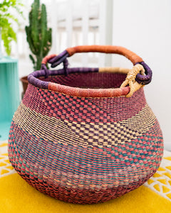 Malawi purple storage basket. Large